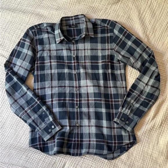 Theory | Shirts | Theory Blue And Gray Casual Button Down Shirt | Poshmark Theory | Shirts | Theory Blue And Gray Casual Button Down Shirt | Poshmark